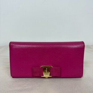 Salvatore Ferragamo Pink Bow Detail Wallet